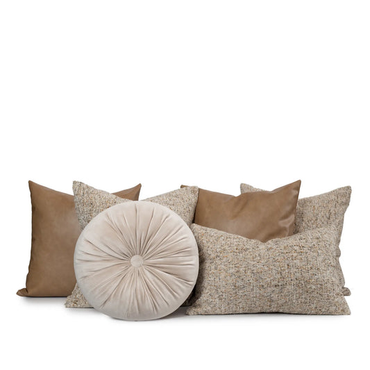 Set 6 Cojines Decorativos A&A Mocha — Calidez Natural Texturizada · Interior