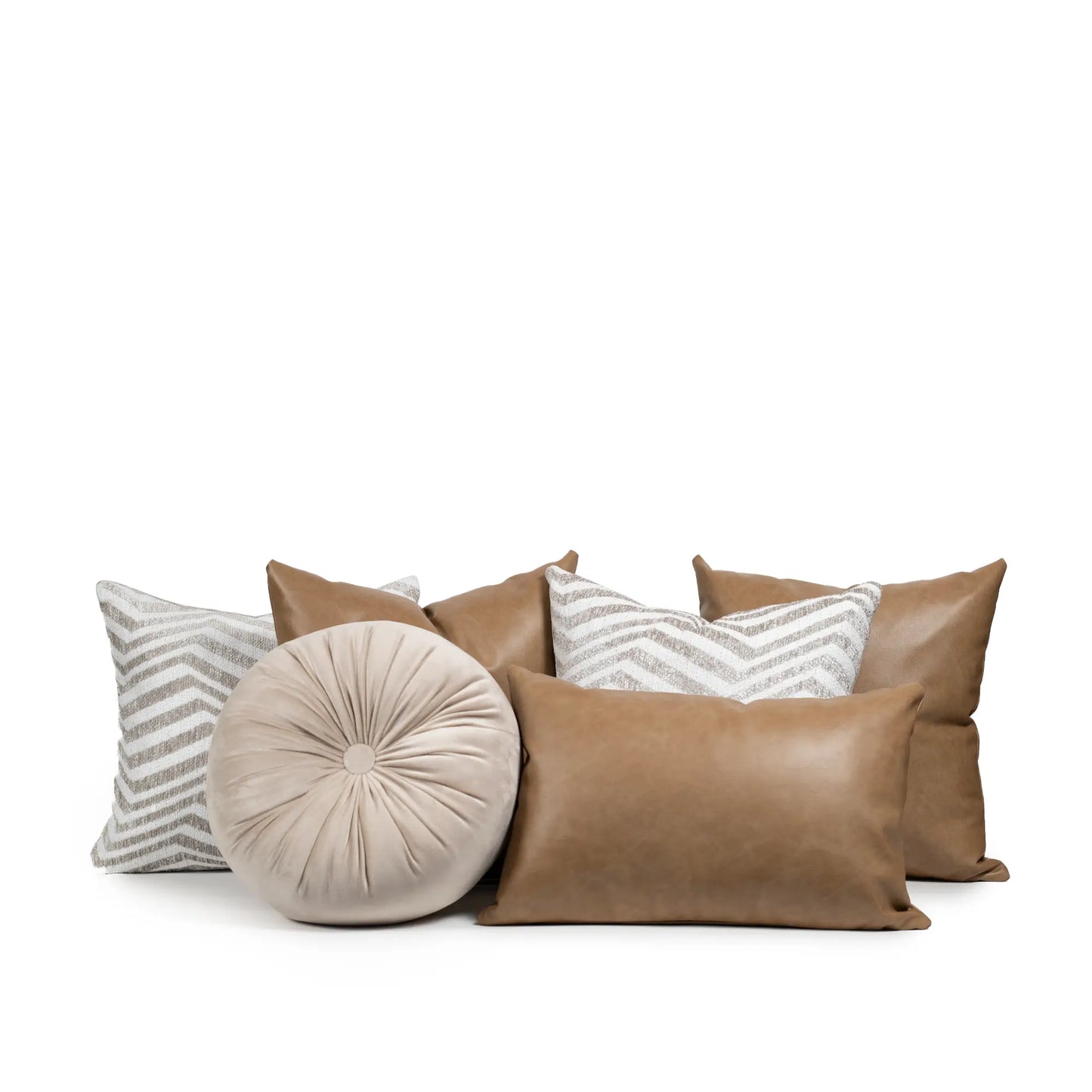 Set 6 Cojines Decorativos A&A Mocha — Calidez Neutral Contemporánea · Interior