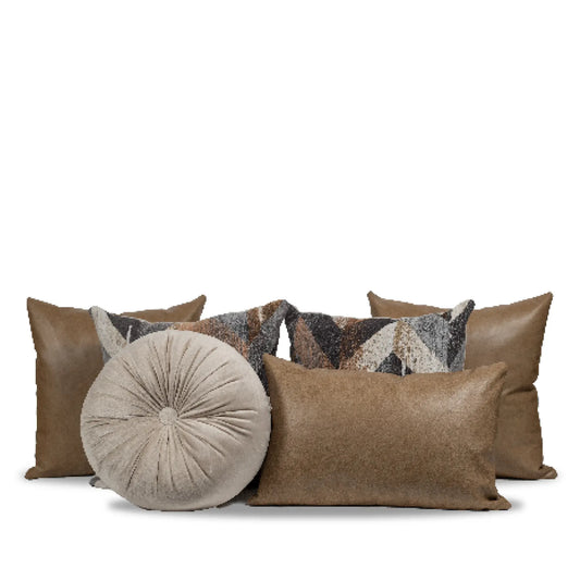 Set 6 Cojines Decorativos A&A Mocha — Calidez Contemporánea · Interior