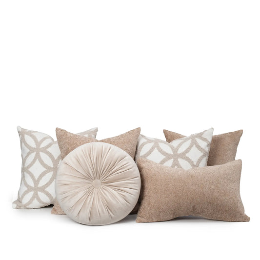 Set 6 Cojines Decorativos A&A Mocha — Calidez Neutra Atemporal · Interior