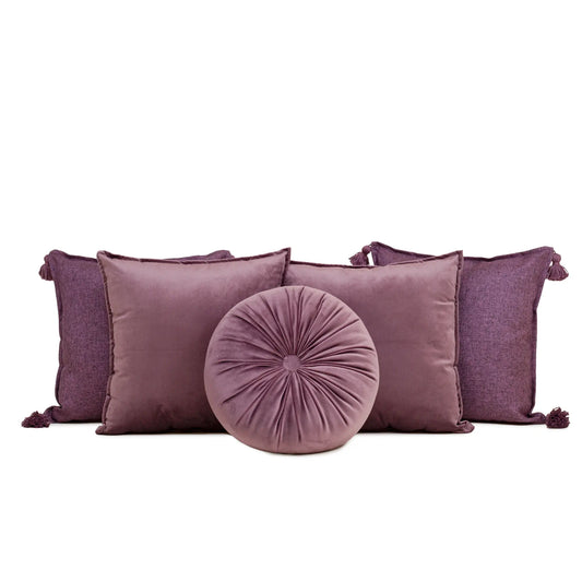 Set 5 Cojines Decorativos A&A Morado — Profundidad Vibrante · Interior