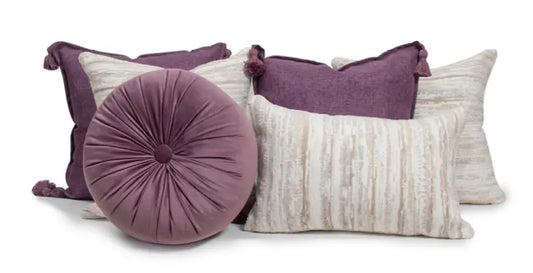 Set 6 Cojines Decorativos A&A Morado — Textura y Profundidad · Interior