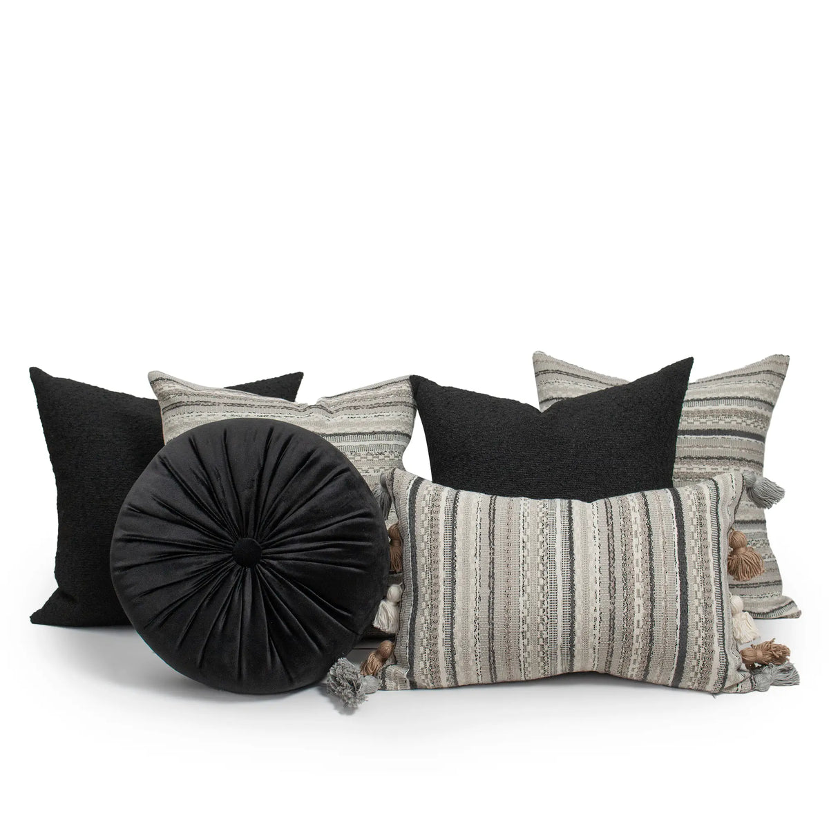 Set 6 Cojines Decorativos A&A Negro — Elegancia Absoluta · Interior