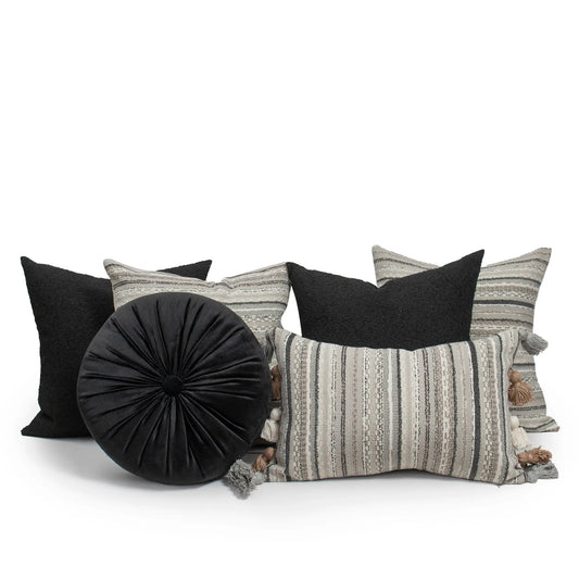 Set 6 Cojines Decorativos A&A Negro — Elegancia Absoluta · Interior