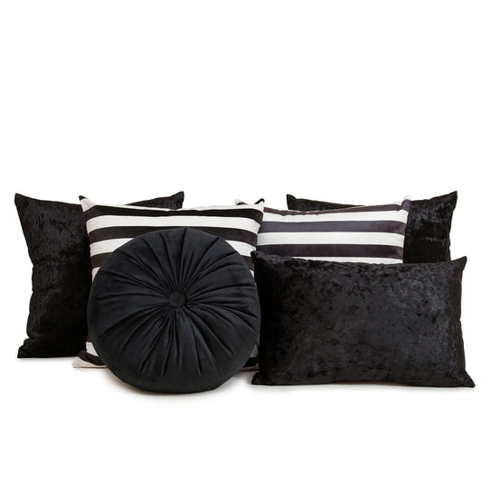 Set 6 Cojines Decorativos A&A Negro — Sofisticación Urbana Contemporánea · Interior