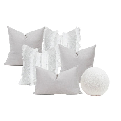 Set 6 Cojines Decorativos A&A Niebla — Serenidad Textural Blanca · Interior
