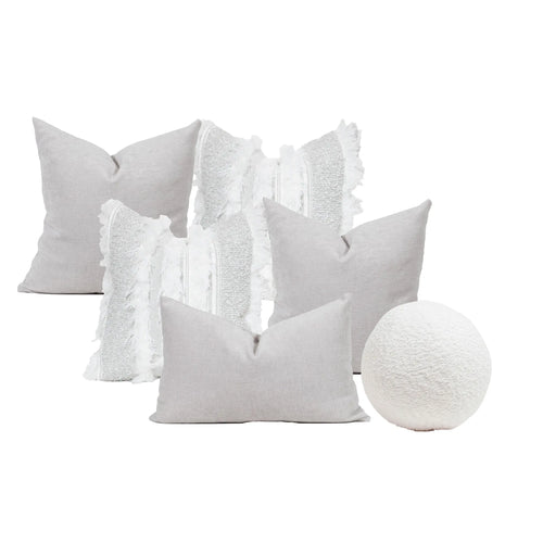 Set 6 Cojines Decorativos A&A Niebla — Serenidad Textural Blanca · Interior