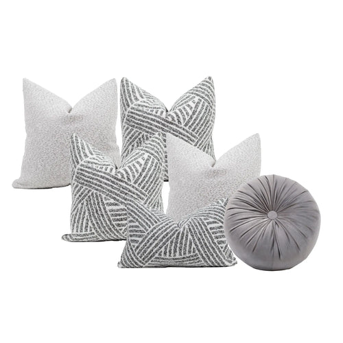 Set 6 Cojines Decorativos A&A Niebla — Sofisticación Gris Contemporánea · Interior