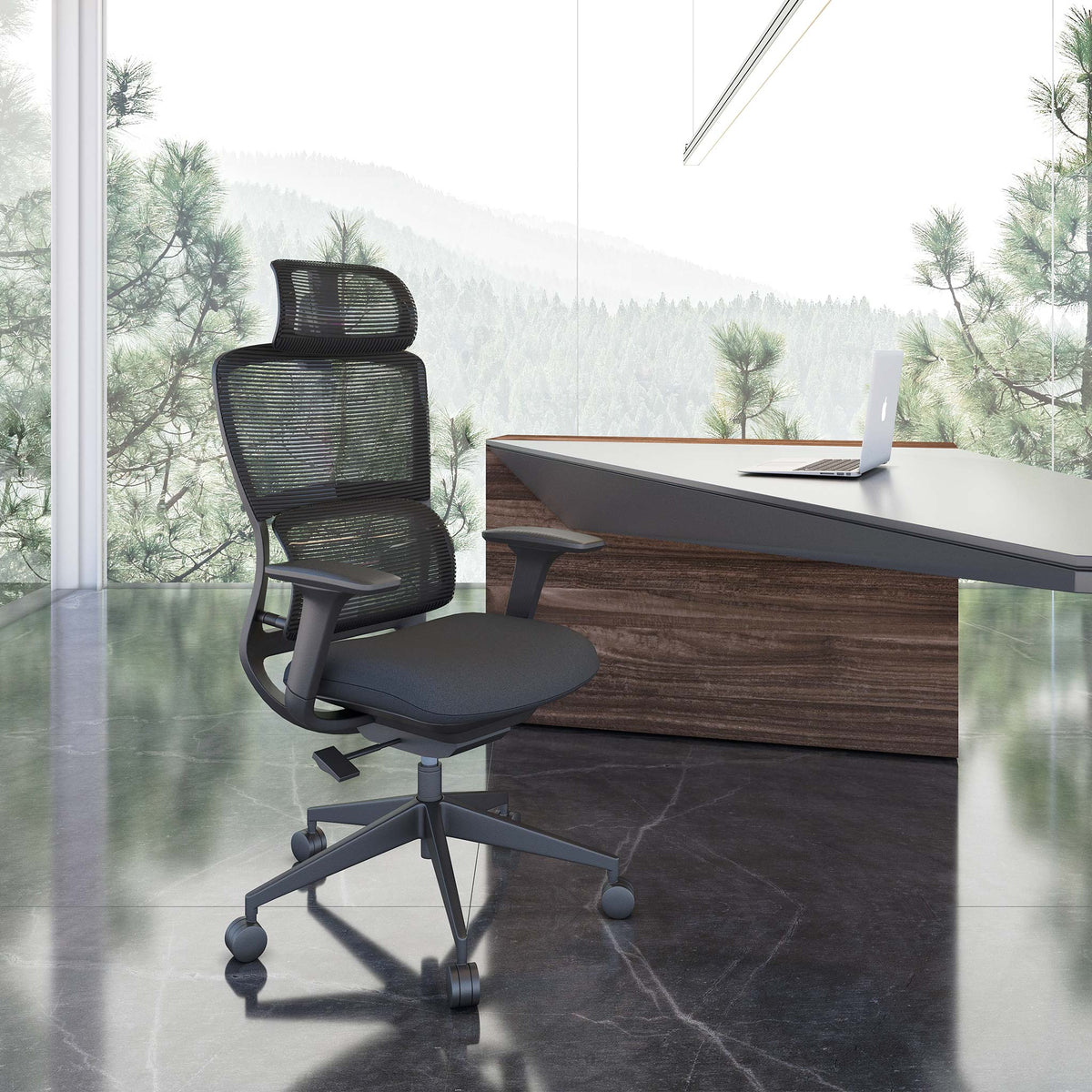 Silla Ejecutiva Dillon OHE-35 Negra – Diseño Ergonómico con Smart Tilt y Soporte Total