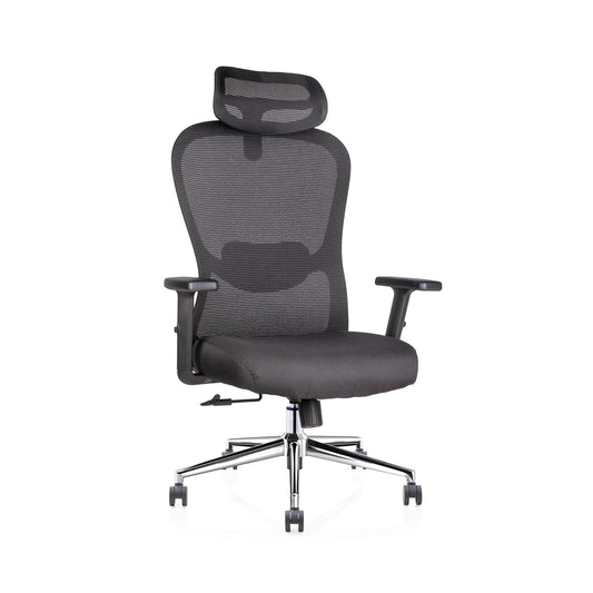 Silla Ejecutiva Athelier OHE-905 Negra – Ergonomía Avanzada con Cabecera y Espuma de Alta Densidad