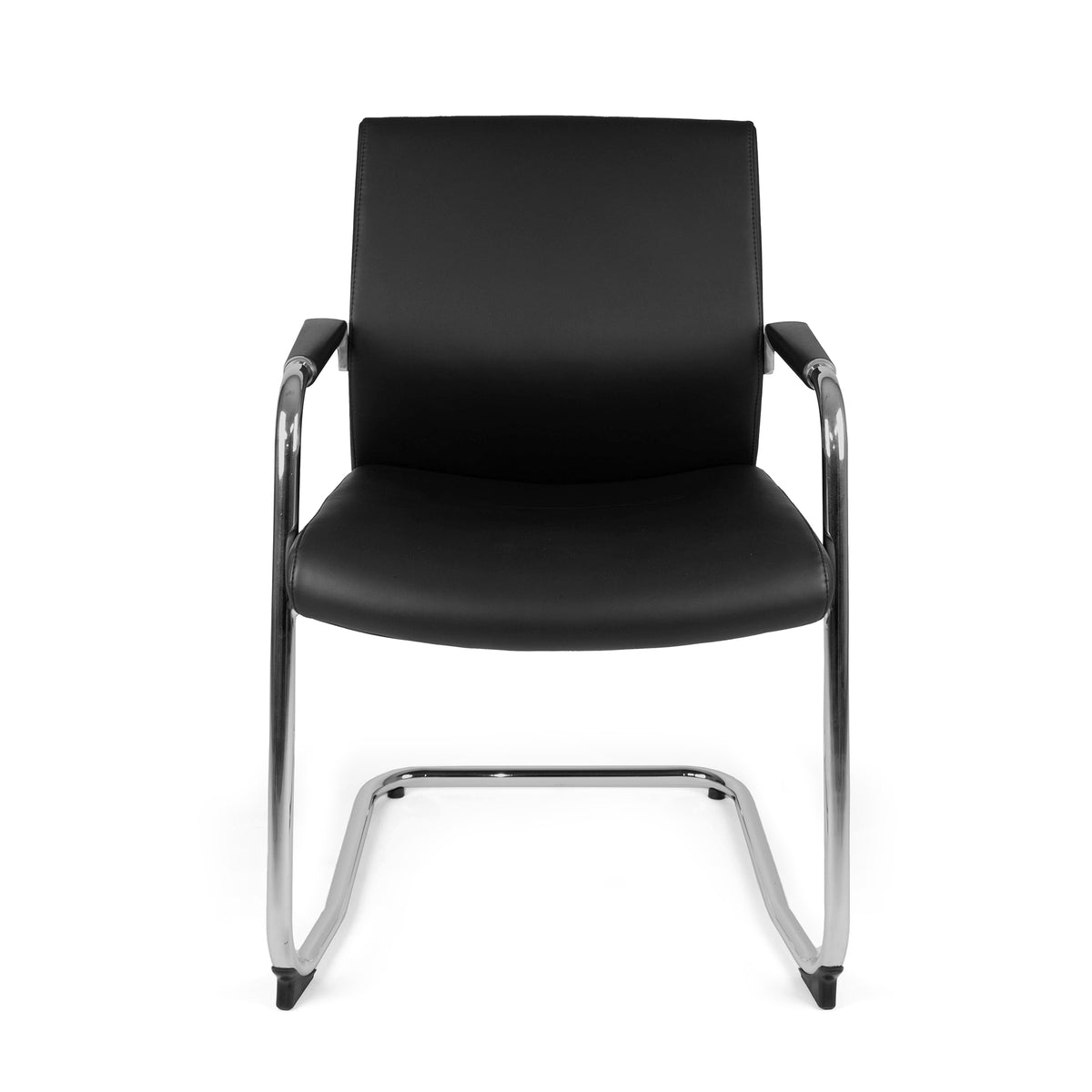 Silla de Visita Vanto OHV-78 Negra – Diseño Ejecutivo con Respaldo Medio y Base Tipo Trineo