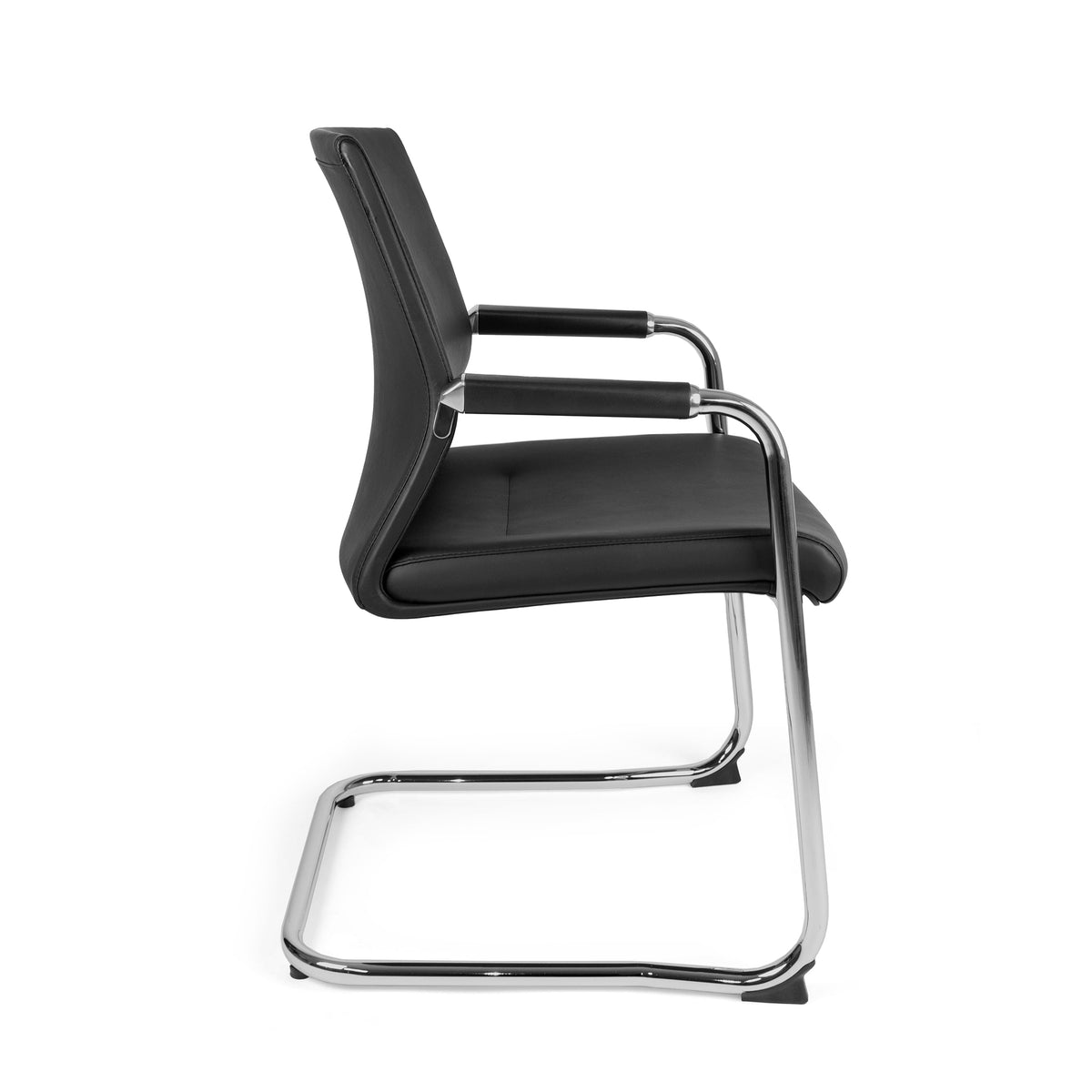 Silla de Visita Vanto OHV-78 Negra – Diseño Ejecutivo con Respaldo Medio y Base Tipo Trineo