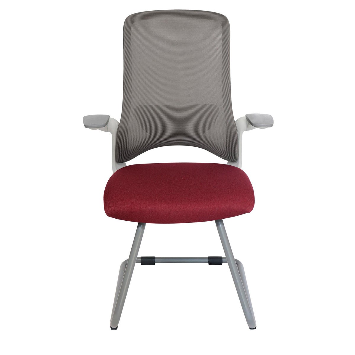 Silla de Visita OHV-111 Gris – Brazos Abatibles y Respaldo Alto con Soporte Lumbar
