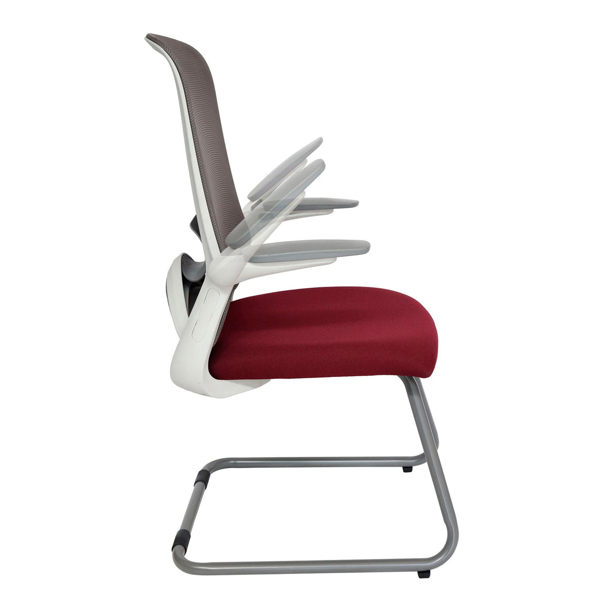 Silla de Visita OHV-111 Gris – Brazos Abatibles y Respaldo Alto con Soporte Lumbar