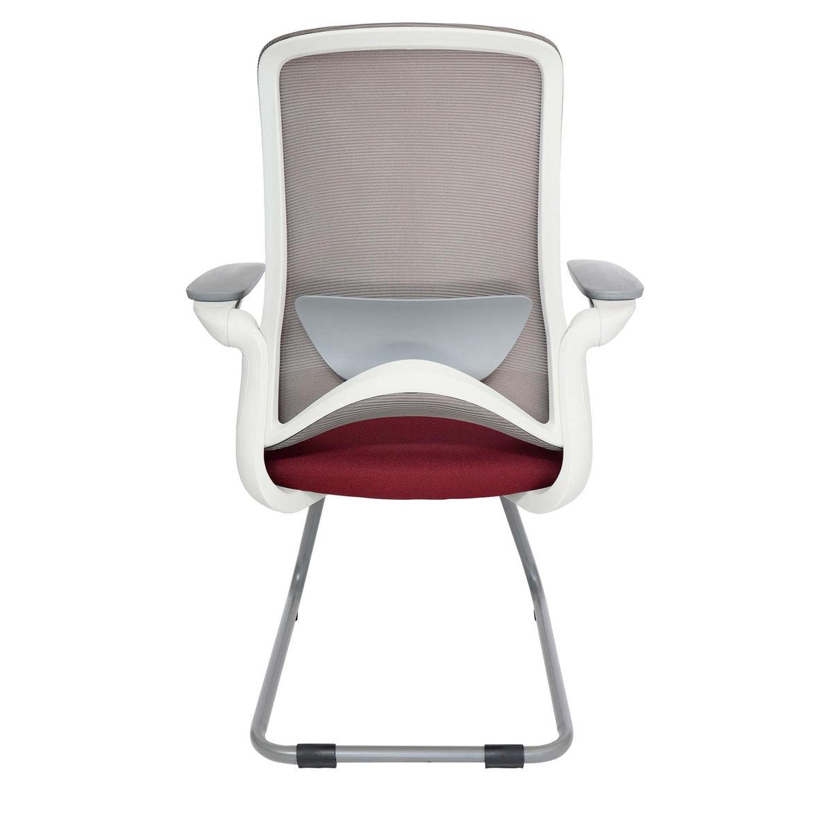 Silla de Visita OHV-111 Gris – Brazos Abatibles y Respaldo Alto con Soporte Lumbar