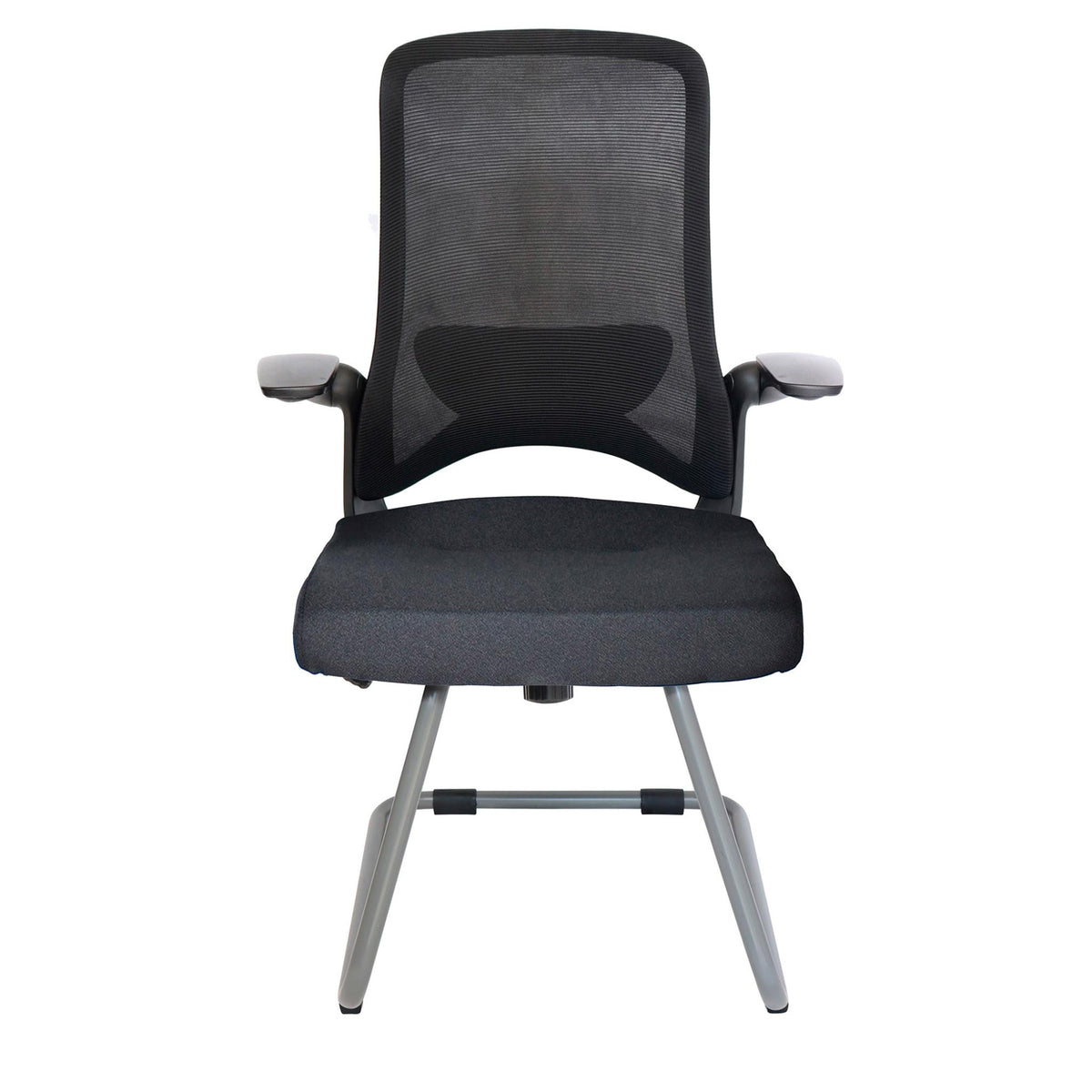 Silla de Visita OHV-111 Negra – Respaldo Alto con Soporte Lumbar y Brazos Abatibles
