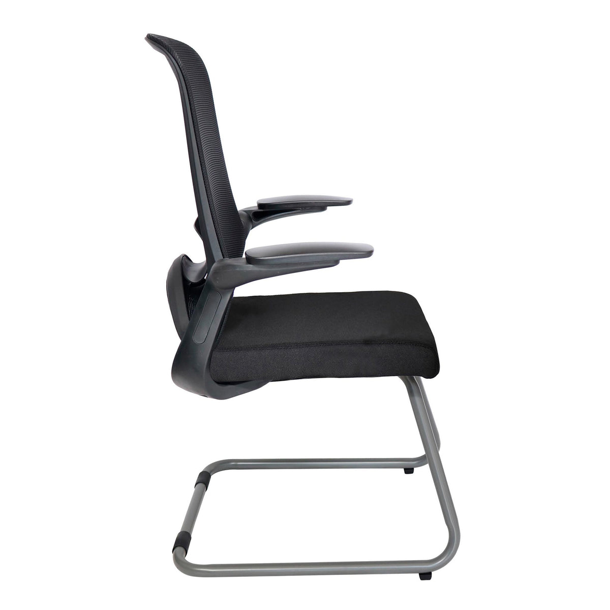 Silla de Visita OHV-111 Negra – Respaldo Alto con Soporte Lumbar y Brazos Abatibles