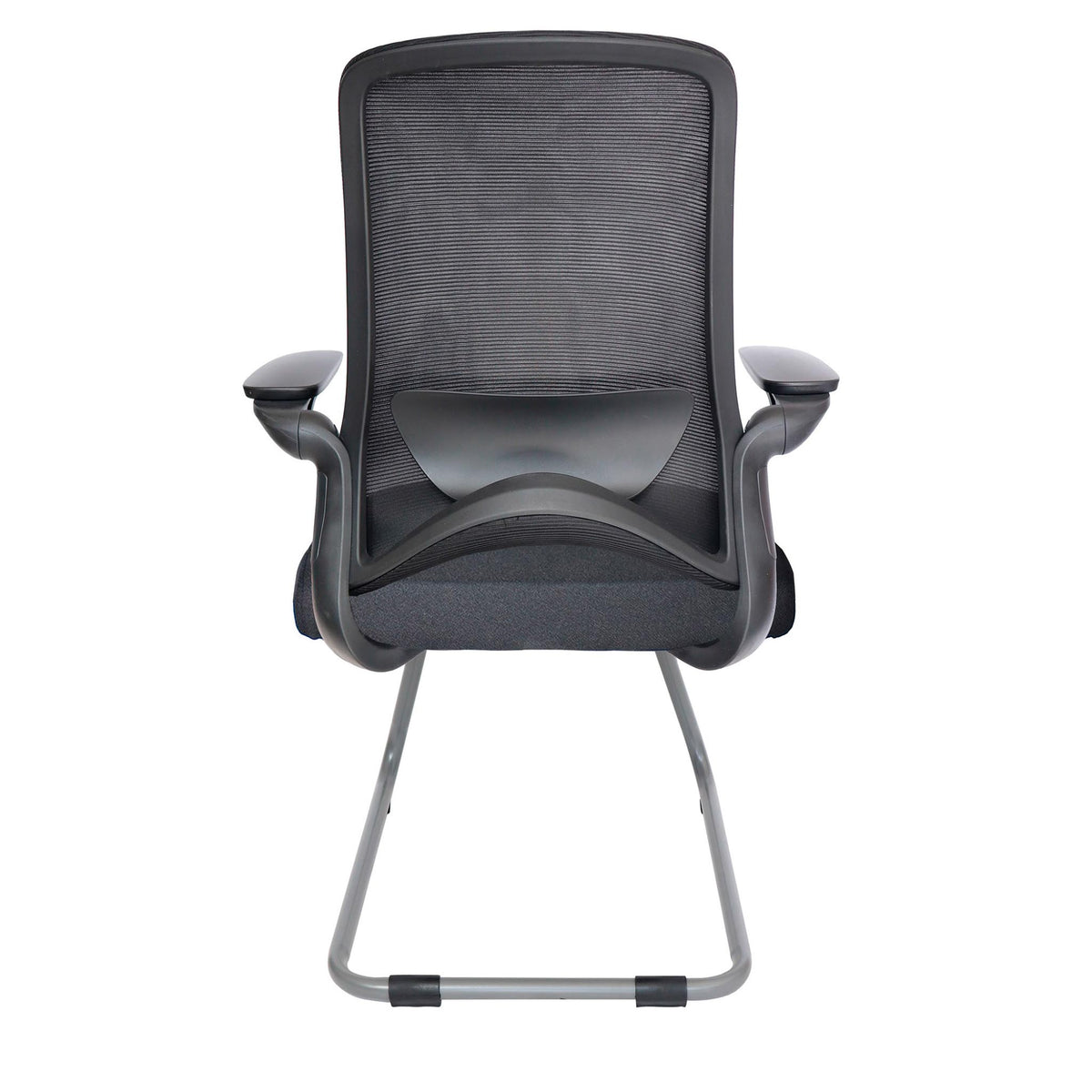 Silla de Visita OHV-111 Negra – Respaldo Alto con Soporte Lumbar y Brazos Abatibles