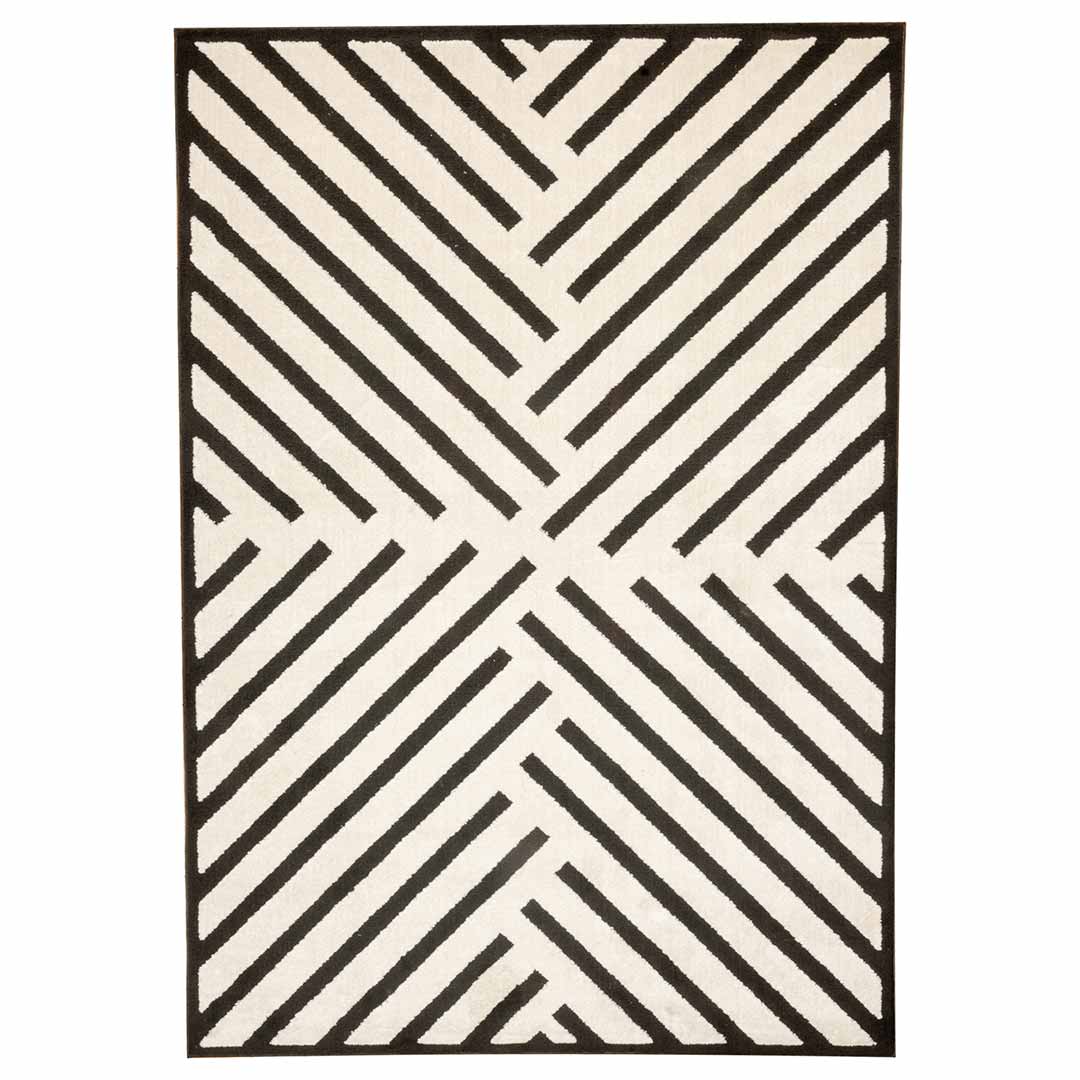 Tapete Decorativo Optika T9050 Crema / Negro – Geométrico · Interior