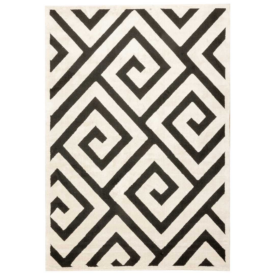 Tapete Decorativo Optica T9042 Crema / Negro – Geométrico · Interior