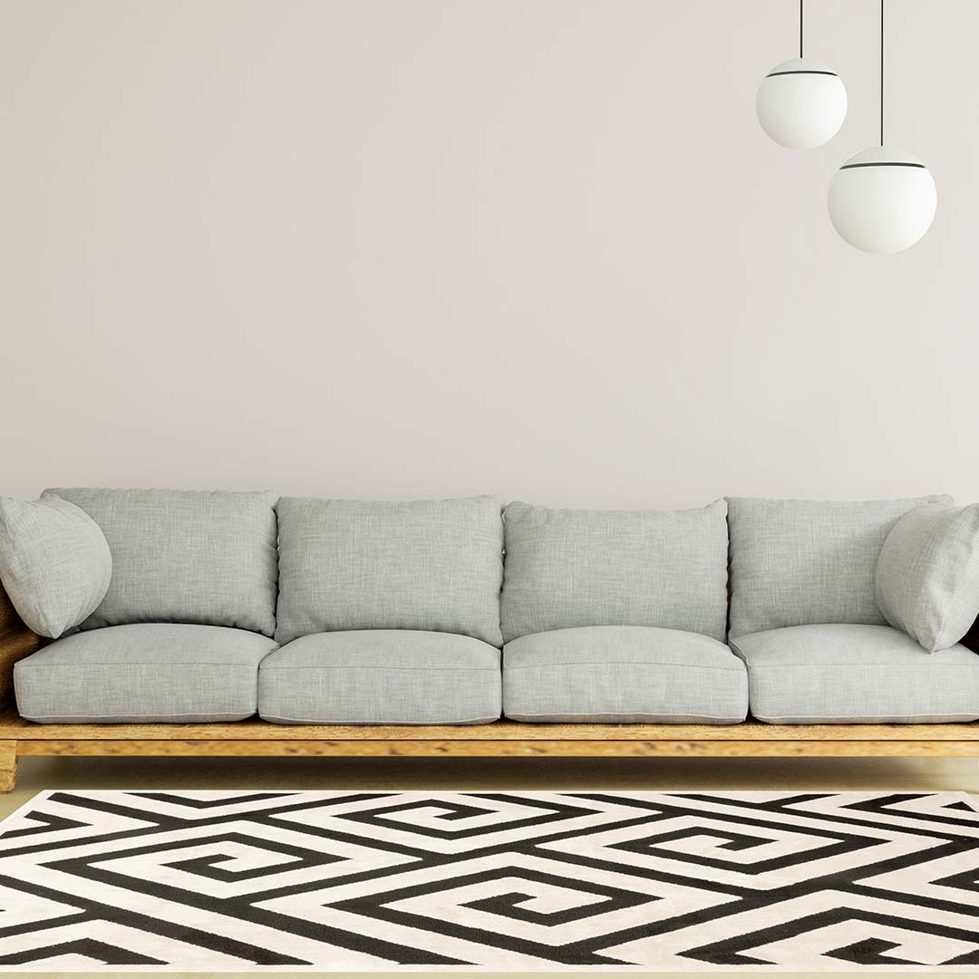 Tapete Decorativo Optica T9042 Crema / Negro – Geométrico · Interior