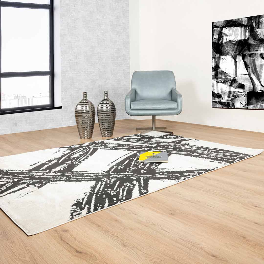 Tapete Decorativo Optika T9044 Crema / Negro – Abstracto · Interior
