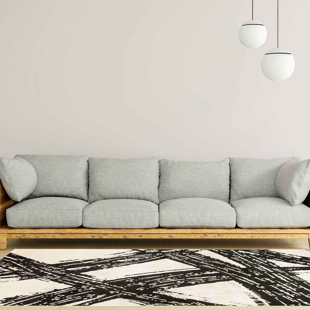 Tapete Decorativo Optika T9044 Crema / Negro – Abstracto · Interior