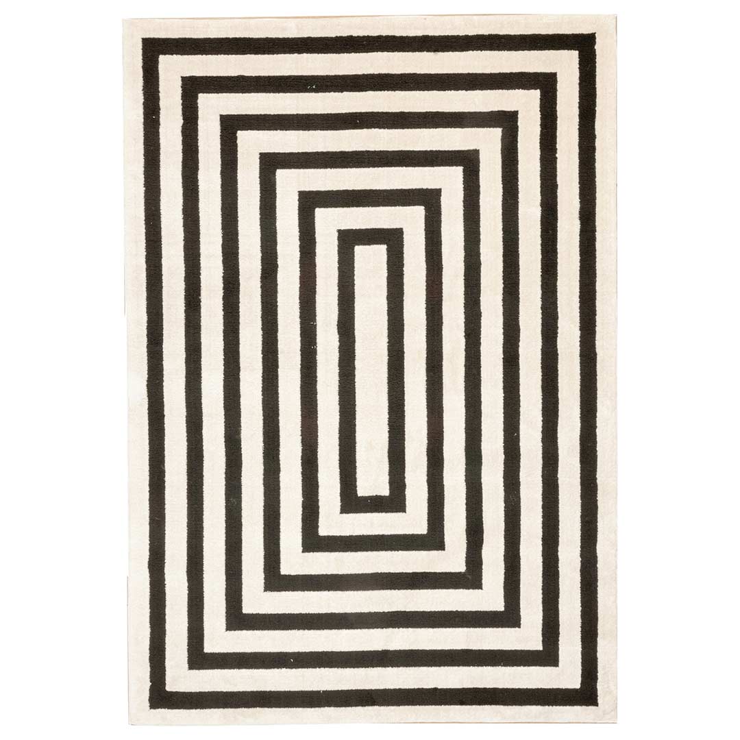 Tapete Decorativo Optika T9045 Crema / Negro – Geométrico · Interior