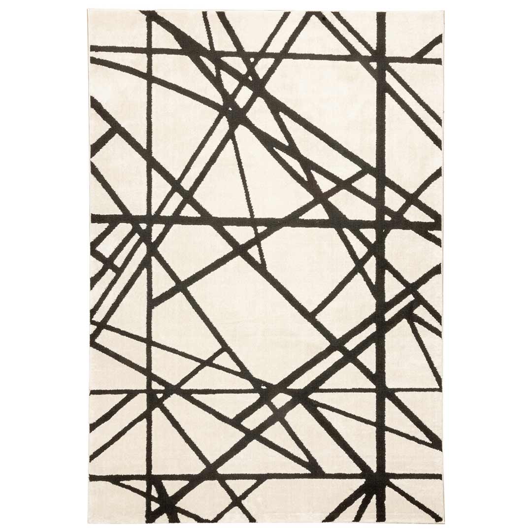 Tapete Decorativo Optika T9047 Crema / Negro – Geométrico · Interior
