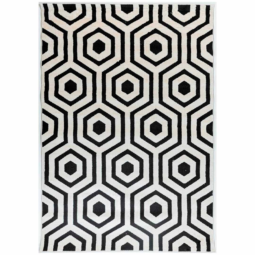 Tapete Decorativo Optika T9051 Crema / Negro – Geométrico · Interior