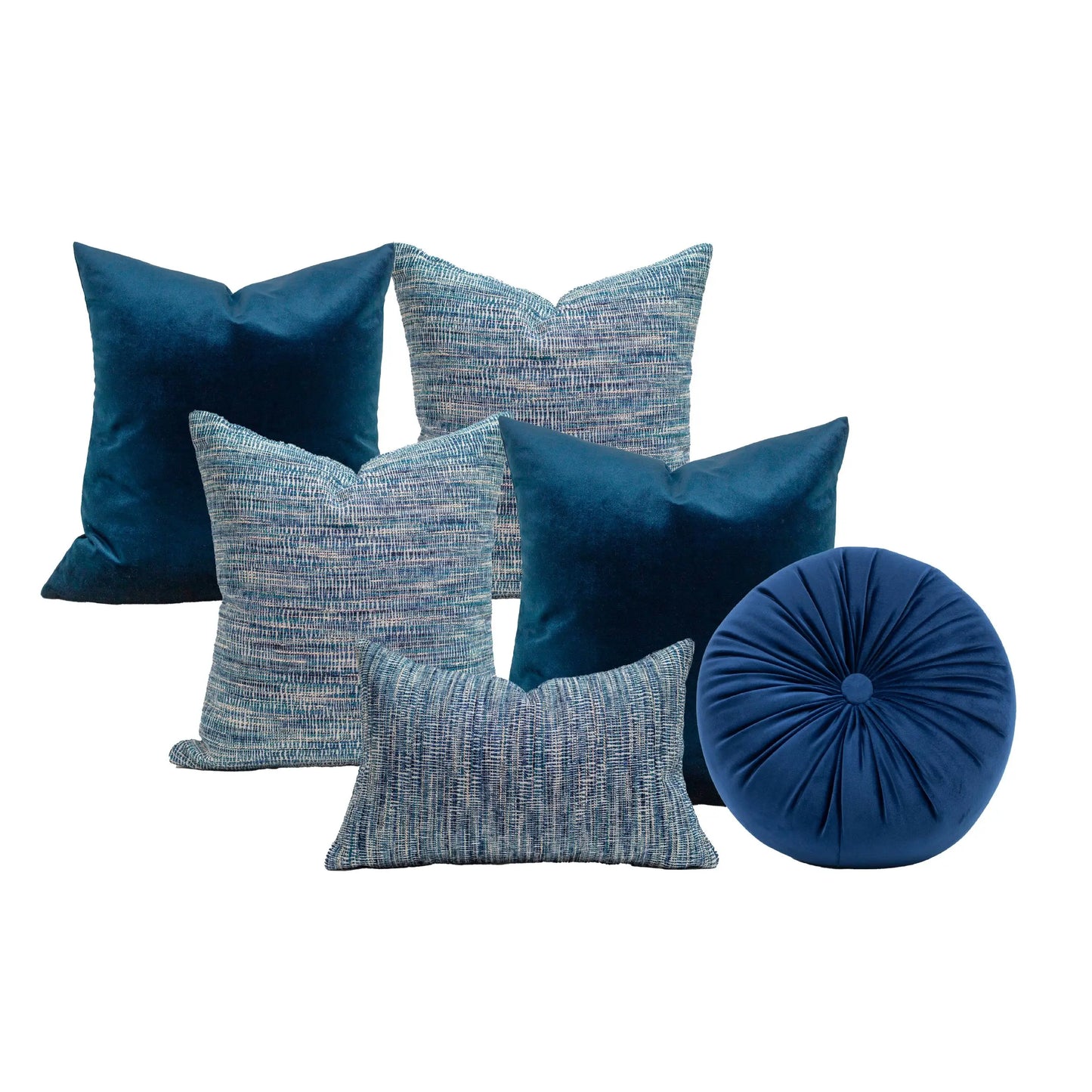 Set 6 Cojines Decorativos A&A Océano — Serenidad Azul Profundo · Interior