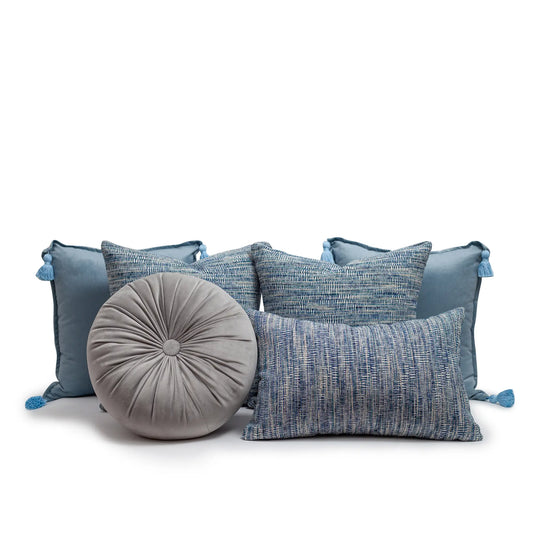 Set 6 Cojines Decorativos A&A Plúmbago — Serenidad Azul Contemporánea · Interior
