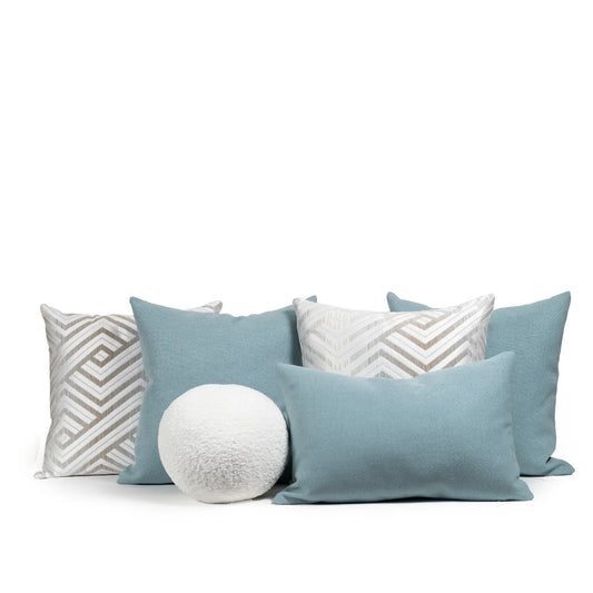 Set 6 Cojines Decorativos A&A Plúmbago — Serenidad Azul Nube · Interior