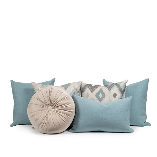 Set 6 Cojines Decorativos A&A Plúmbago — Serenidad Azul Contemporánea · Interior
