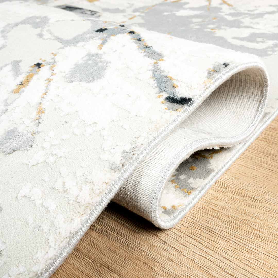 Tapete Decorativo Rennes U2055 Gris / Crema / Oro – Abstracto · Interior