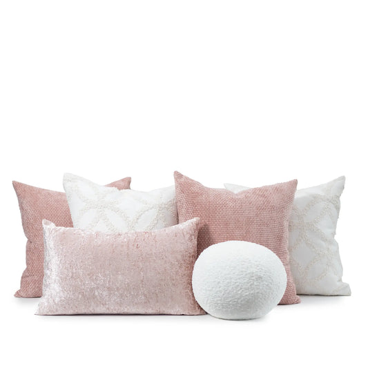 Set 6 Cojines Decorativos A&A Rosa Palo — Elegancia Serena y Luminosa · Interior