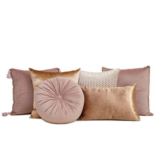 Set 6 Cojines Decorativos A&A Rosa Palo — Calidez Serena · Interior