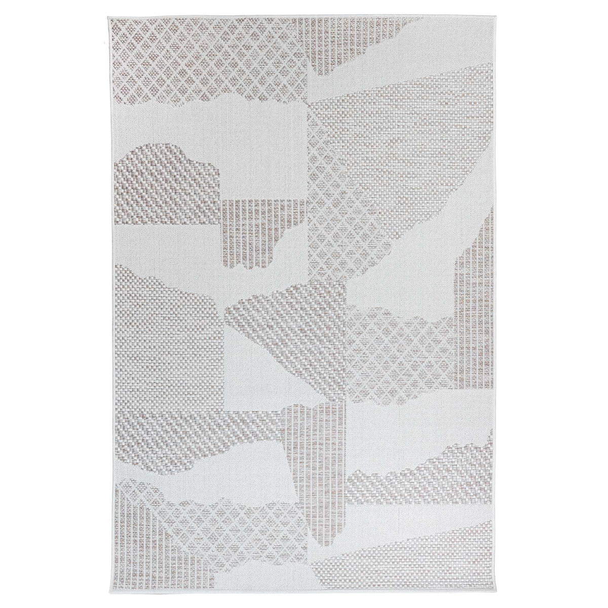 Tapete Decorativo Nubia E1005 Beige / Café – Geométrico · Exterior