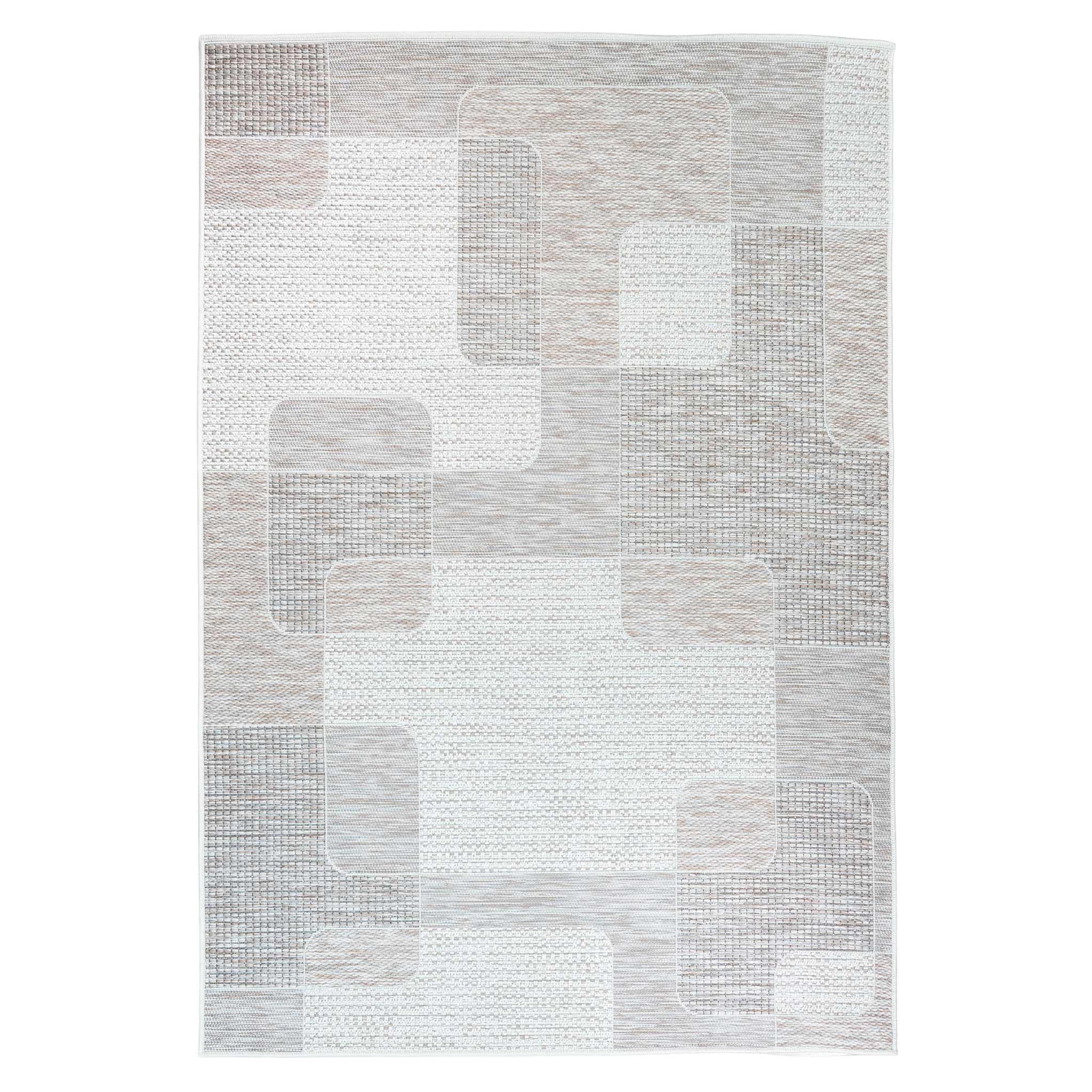 Tapete Decorativo Nubia E1006 Beige / Café – Geométrico · Exterior