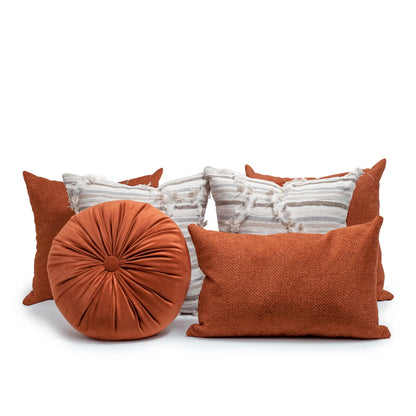 Set 6 Cojines Decorativos A&A Terracota — Calidez Textural Contemporánea · Interior