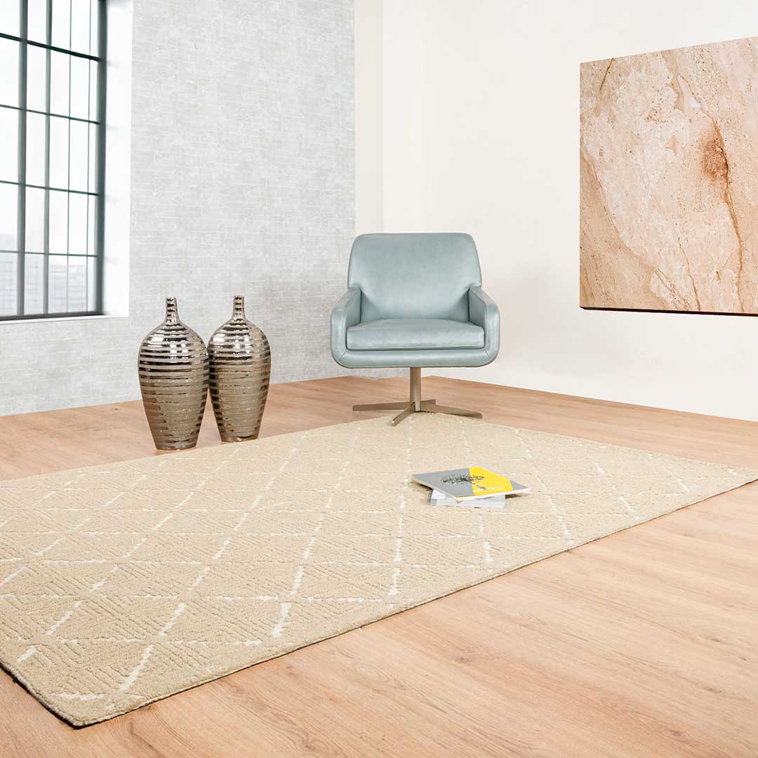 Tapete Decorativo Vani D2001 Beige / Crema – Geométrico · Interior