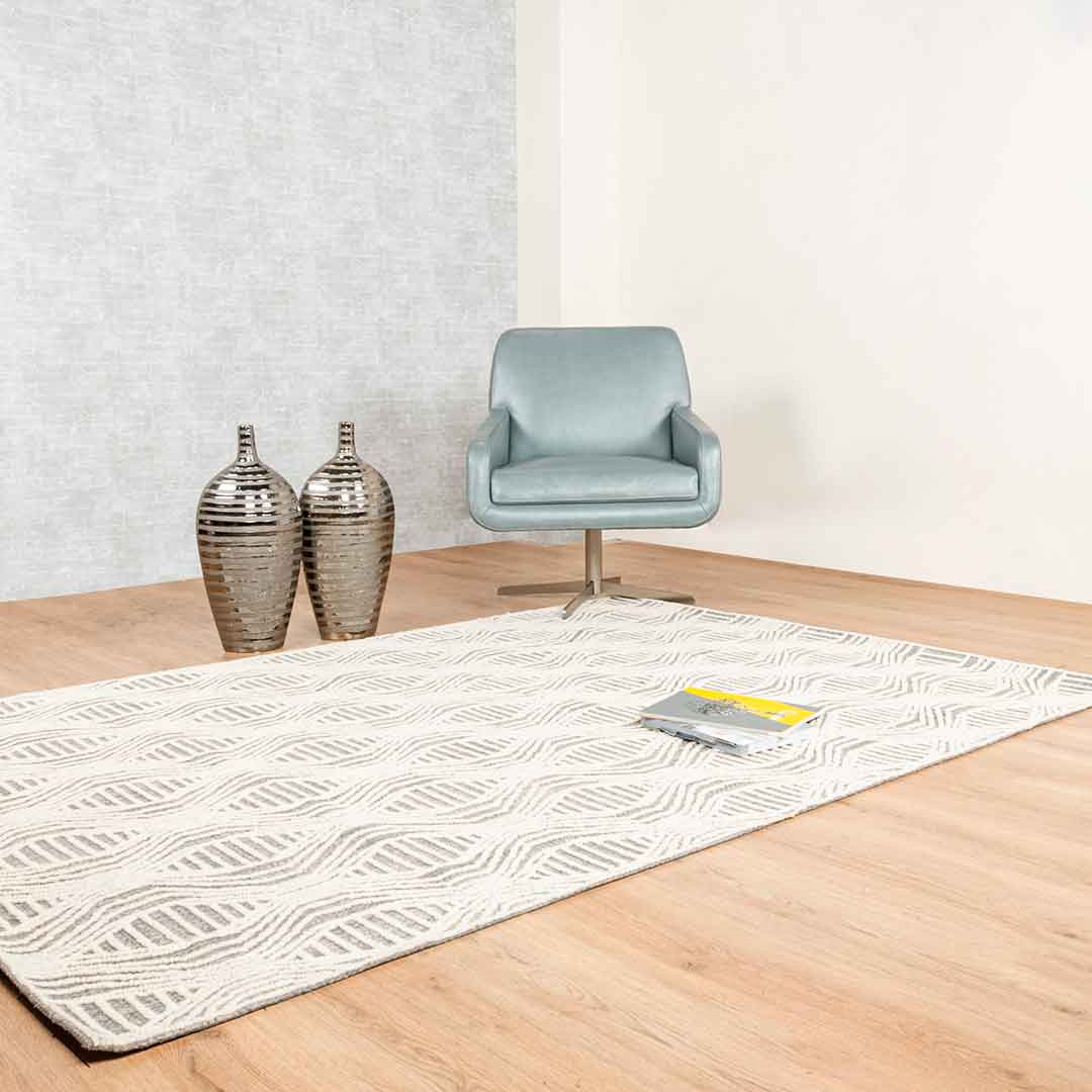 Tapete Decorativo Vani D2009 Gris / Crema – Geométrico · Interior
