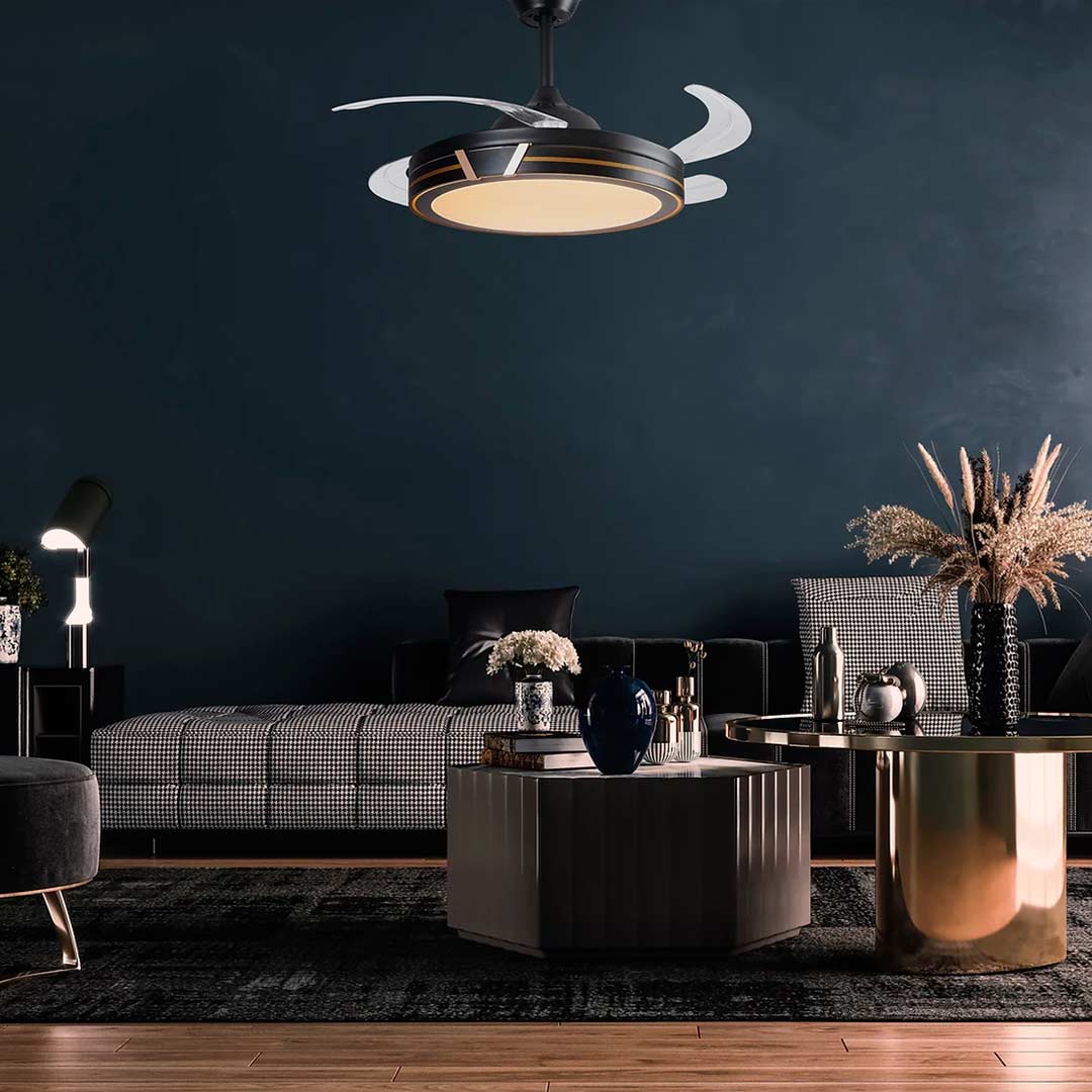 Ventilador de Techo Decorativo VOLD 8110 – Aspas Retráctiles LED con Control Remoto y App