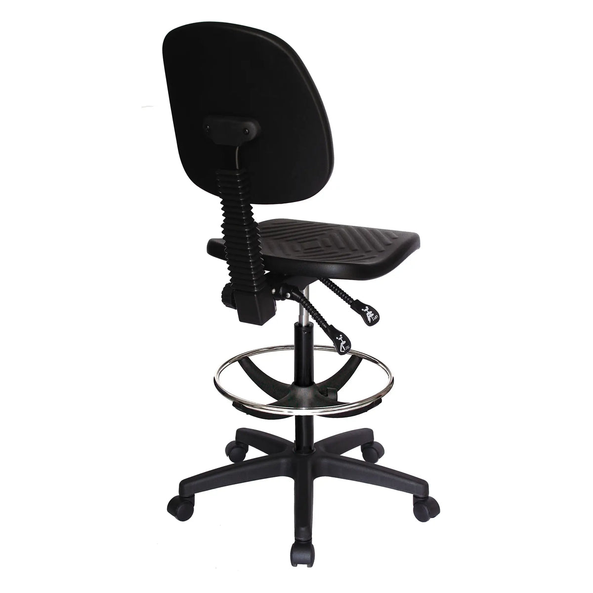 Silla Industrial Heavy Duty OHI-46 Aro Cromado – Estaciones Elevadas con Máxima Estabilidad