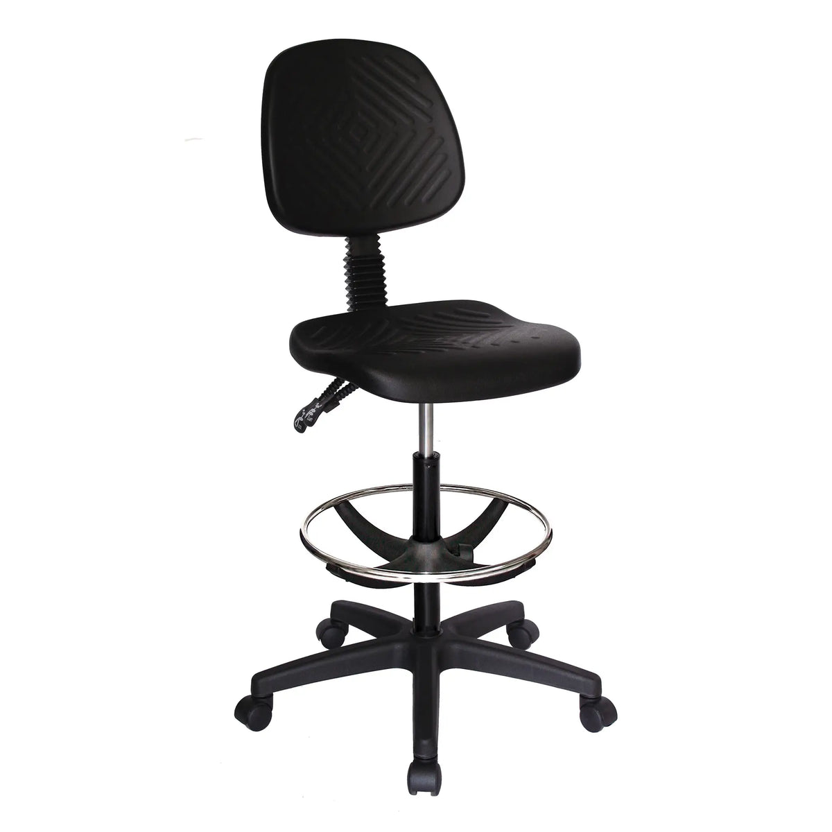 Silla Industrial Heavy Duty OHI-46 Aro Cromado – Estaciones Elevadas con Máxima Estabilidad