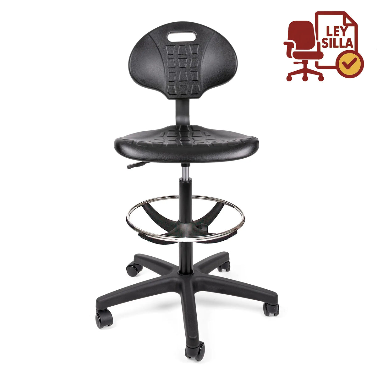 Silla Industrial Heavy Duty OHI-48 Aro Cromado – Confort Elevado y Trabajo Continuo