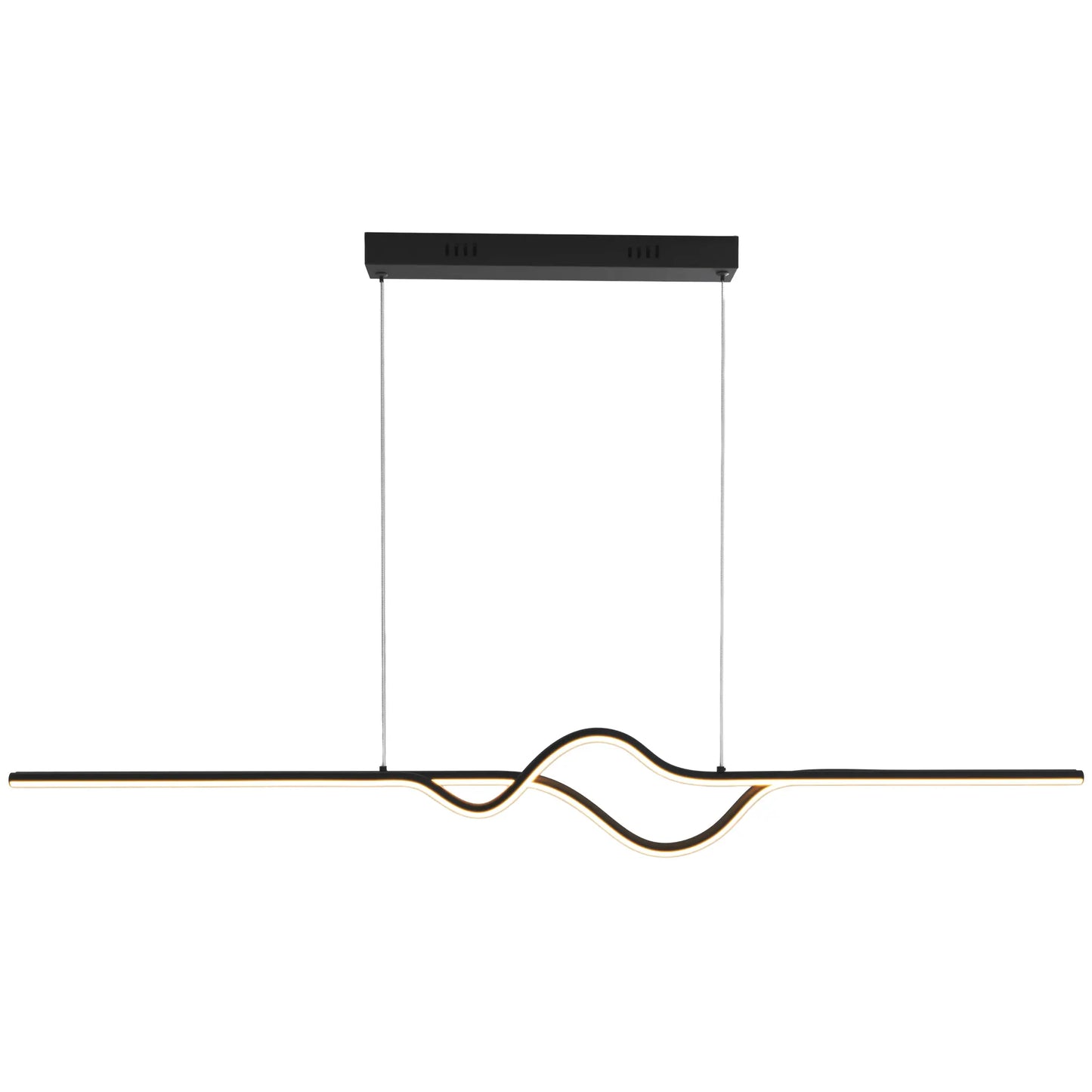 Candil Colgante Minimalista CLASSCL00186 – Diseño Lineal Ondulado LED en Negro Mate