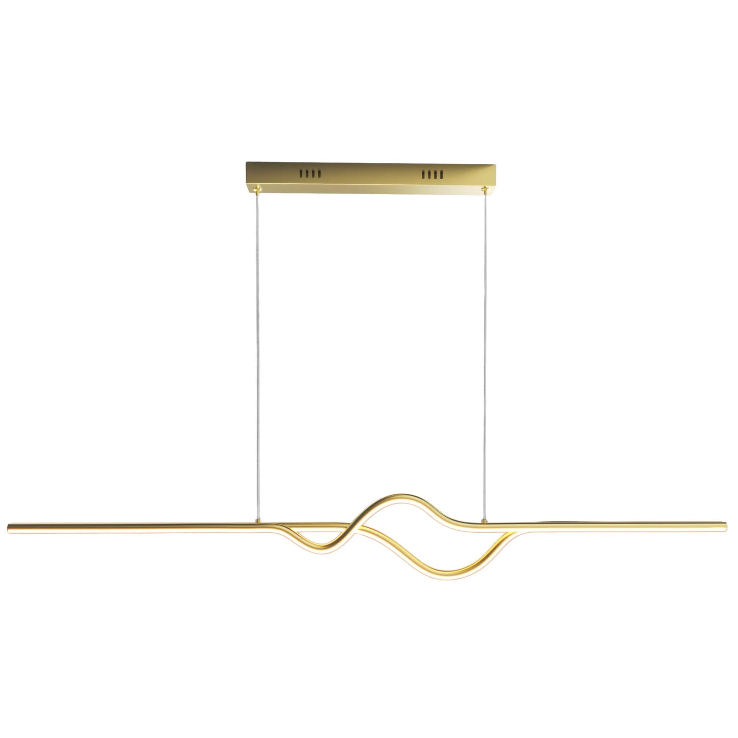 Candil Colgante Minimalista CLASSCL00187 – Línea Ondulada LED Suspendida en Dorado