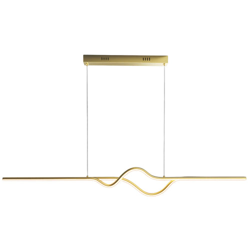Candil Colgante Minimalista CLASSCL00187 – Línea Ondulada LED Suspendida en Dorado
