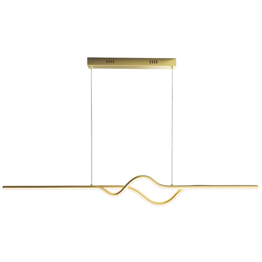 Candil Colgante Minimalista CLASSCL00187 – Línea Ondulada LED Suspendida en Dorado